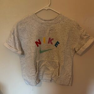 Nike Kids Heather Gray Sweatshirt with Multicolor Logo